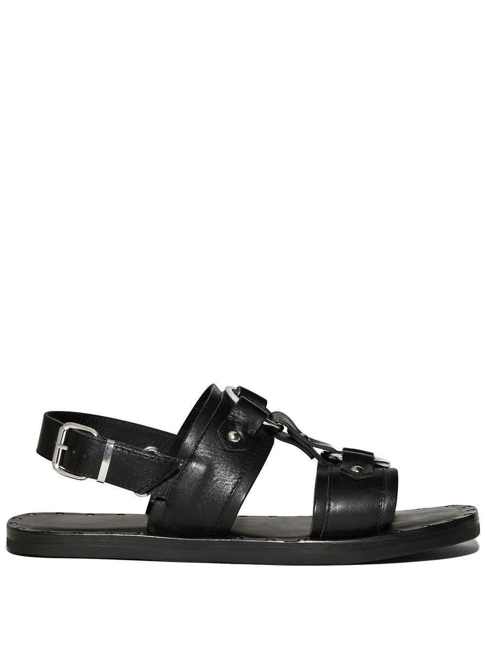 Dsquared2 Men's Harleysandalsflat Sandals in Nero | Size 40.5 | FSM0065204000012124