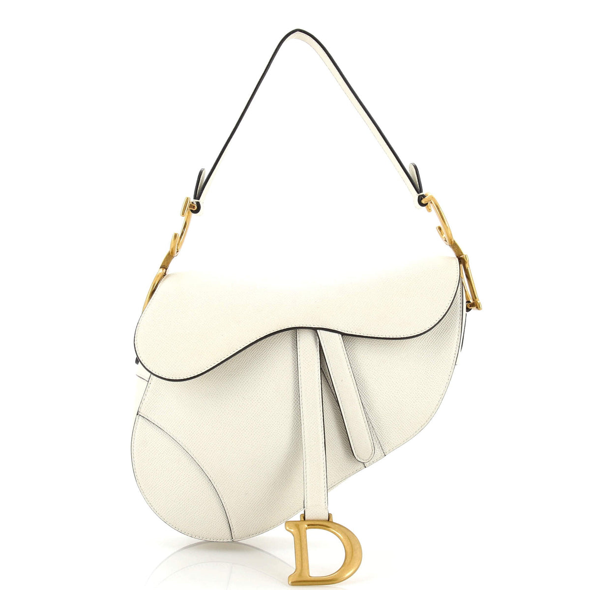 Christian Dior Saddle Handbag Leather Medium