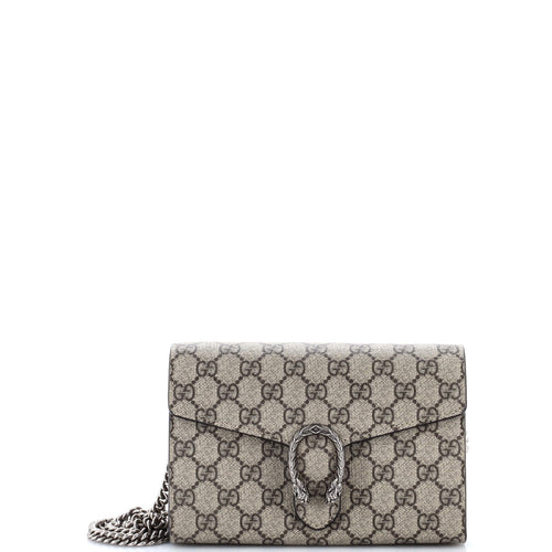 GUCCI Dionysus Chain Wallet GG Coated Canvas Small