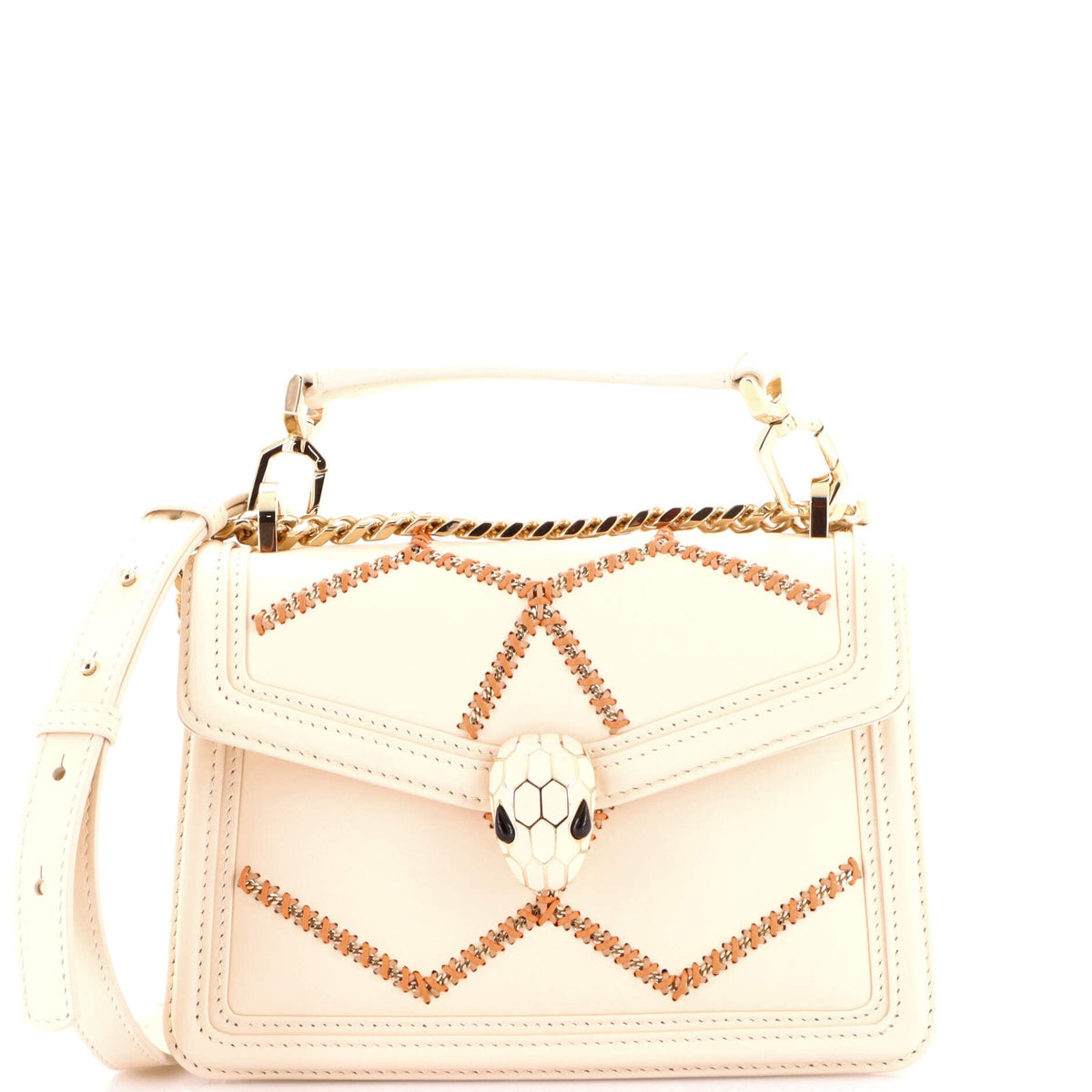 Bvlgari BVLGARI Serpenti Forever Shoulder Bag Whipstitched Leather Small