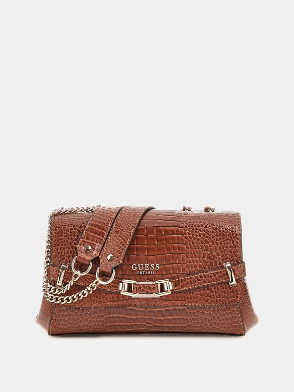 Guess Silvye Croc-Print Crossbody
