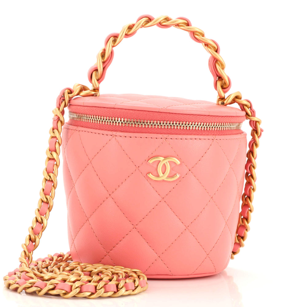 CHANEL Afternoon Tea Vanity Bucket Bag Quilted Lambskin