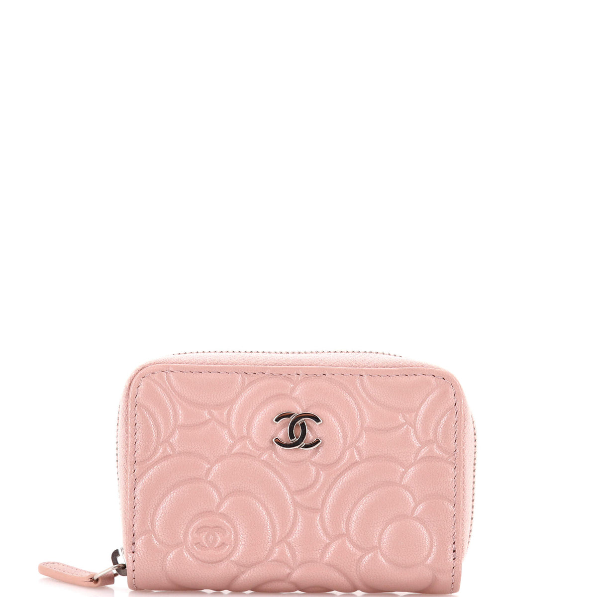 Chanel CHANEL CC Zip Coin Purse Camellia Goatskin