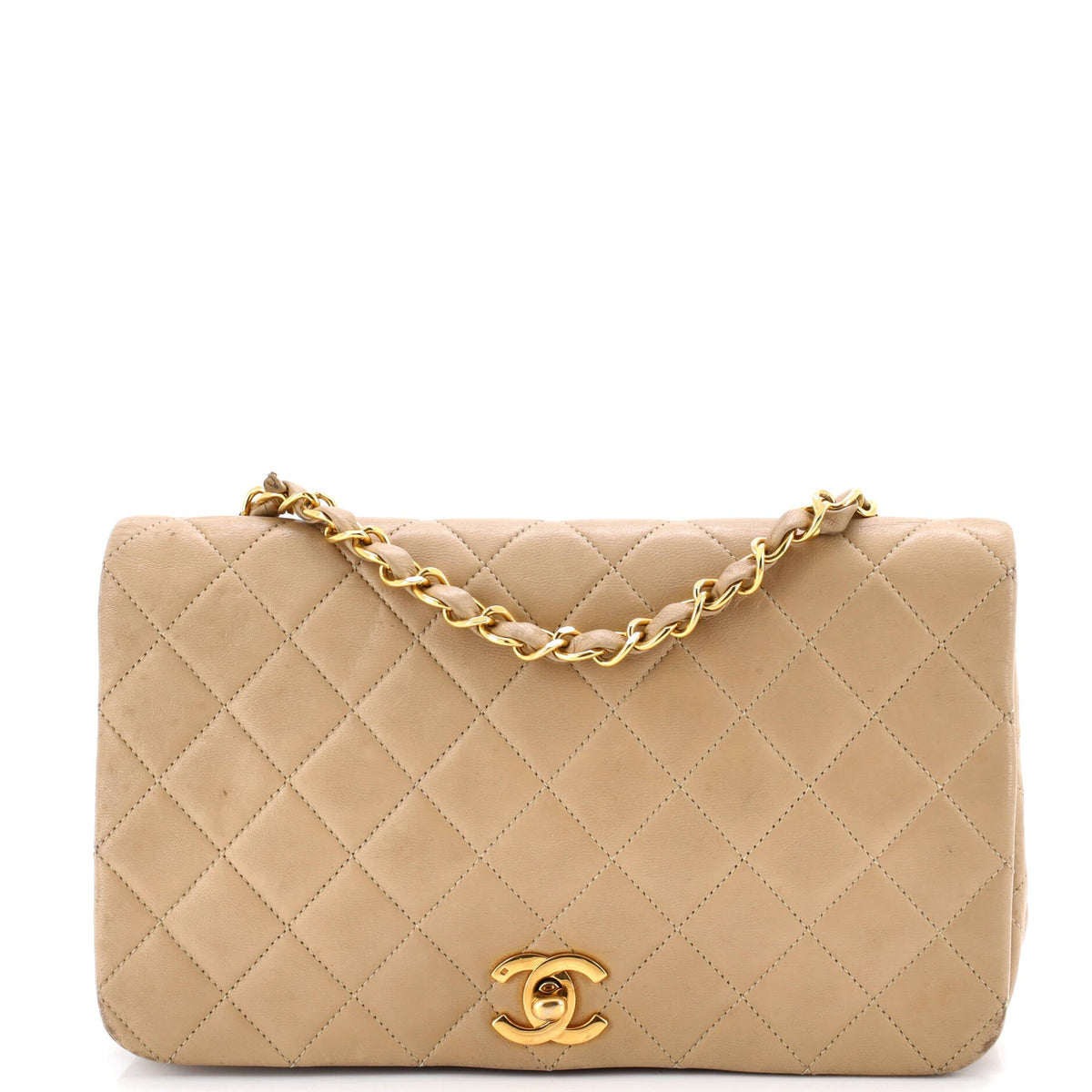 Chanel CHANEL Vintage Full Flap Bag Quilted Lambskin Medium