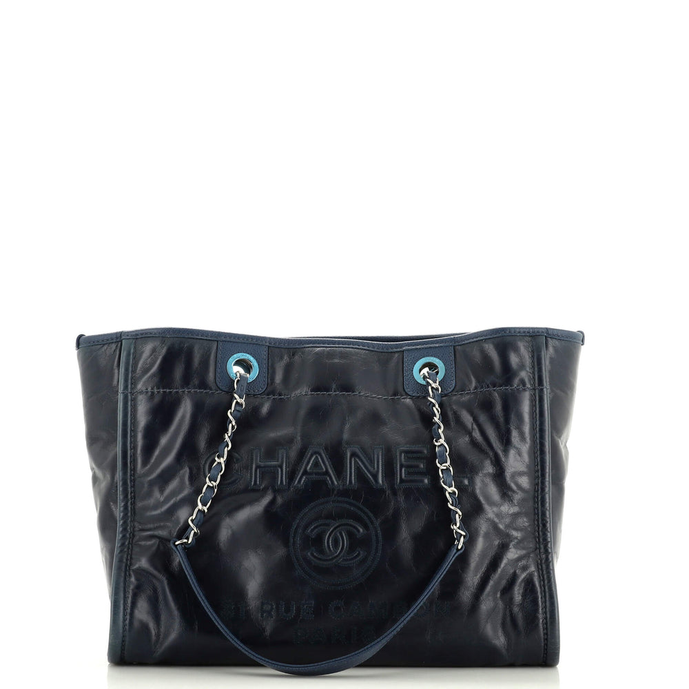 CHANEL Deauville Tote Glazed Calfskin Small