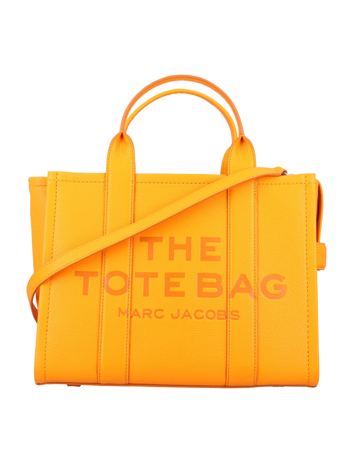 Marc Jacobs Women's The Leather Medium Tote Bag in Tangerine | 24AH004L01PF21 Color 818