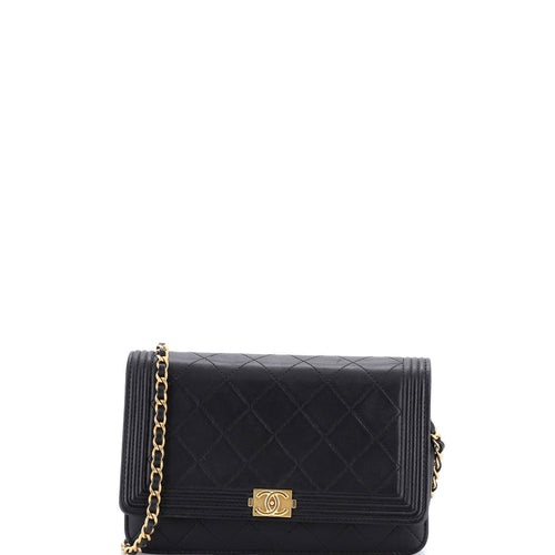 CHANEL Boy Wallet on Chain Quilted Lambskin