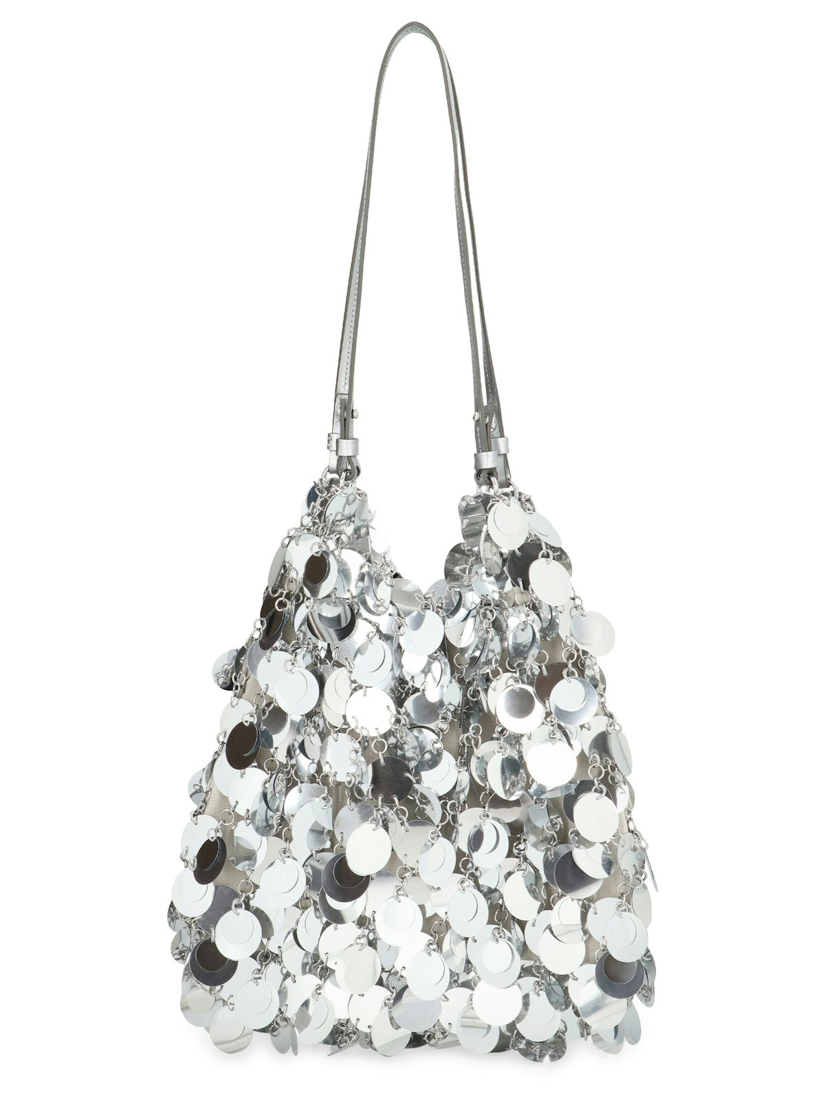Rabanne Women's Sparkles Tote Bag in Silver | 24PSS0433PLX128 Color P040