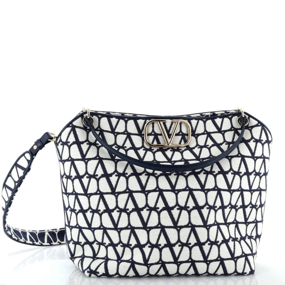 Valentino Garavani VALENTINO GARAVANI VLogo Loco Hobo Bag Toile Iconograph Fabric