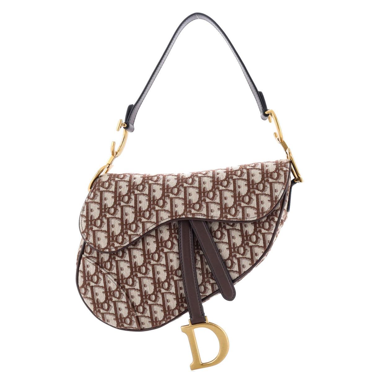 Christian Dior Saddle Handbag Oblique Canvas Medium