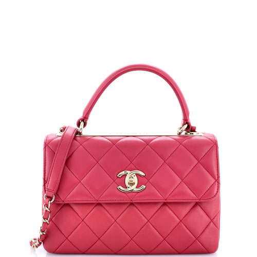 CHANEL Trendy CC Top Handle Bag Quilted Lambskin Small