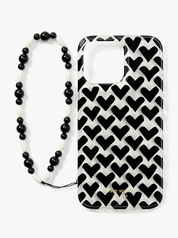 Kate Spade Au Modernist Hearts iPhone 14 Pro Max Wristlet Case