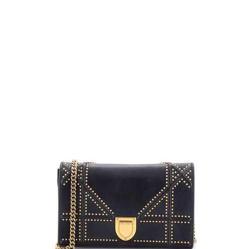 Diorama Wallet on Chain Studded Leather