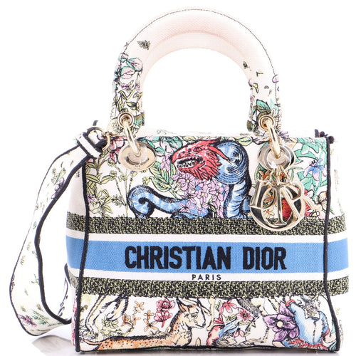 Lady D-Lite Bag Embroidered Canvas Medium