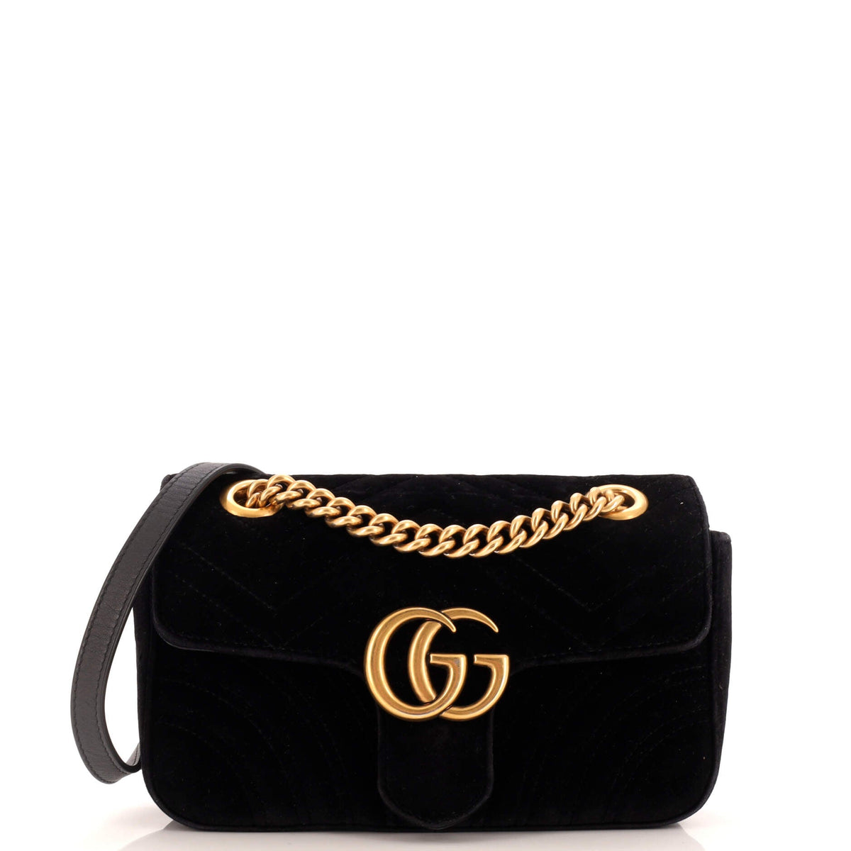 Gucci GUCCI GG Marmont Flap Bag Matelasse Velvet Mini