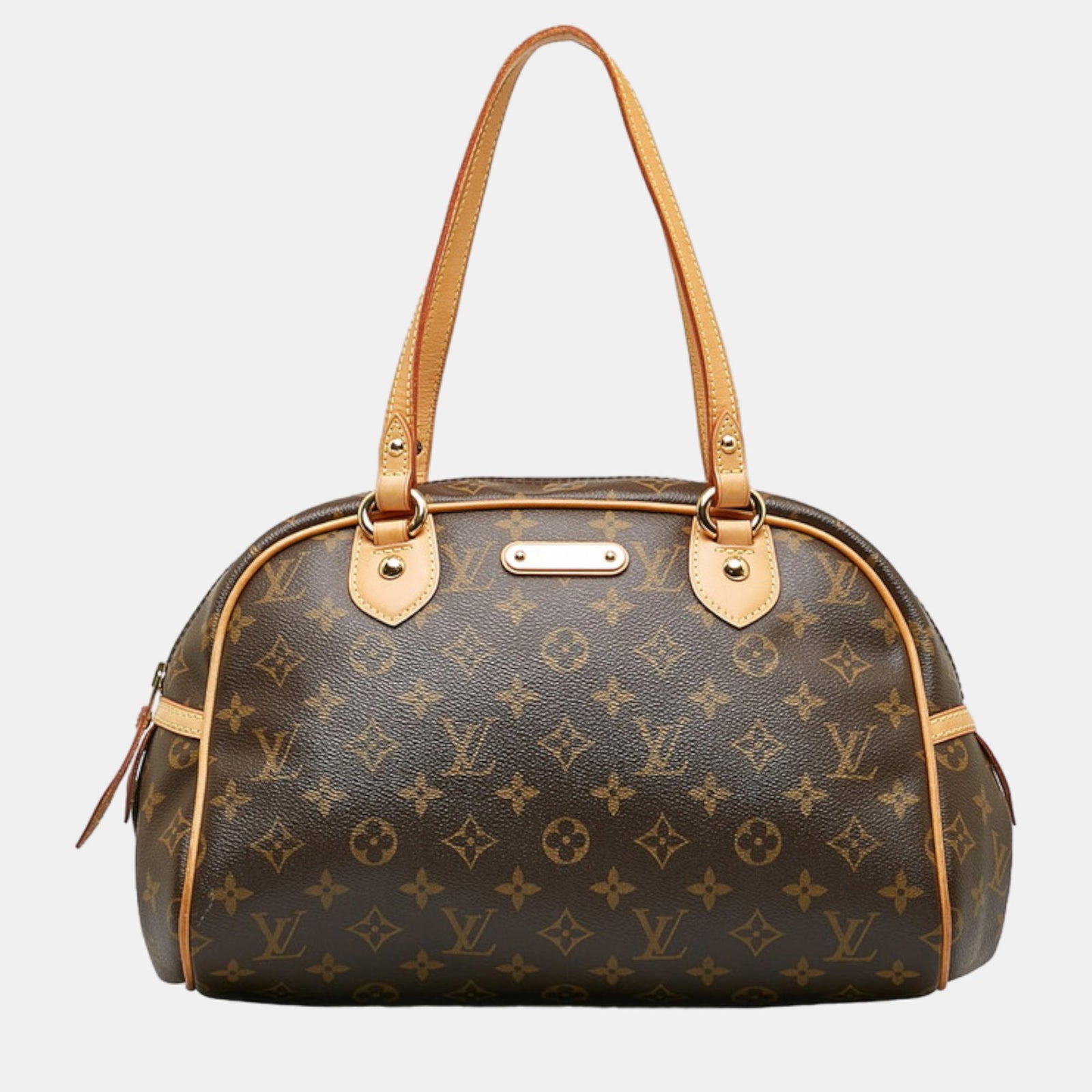 Louis Vuitton Sac à main Montorgueil PM en toile marron avec monogramme