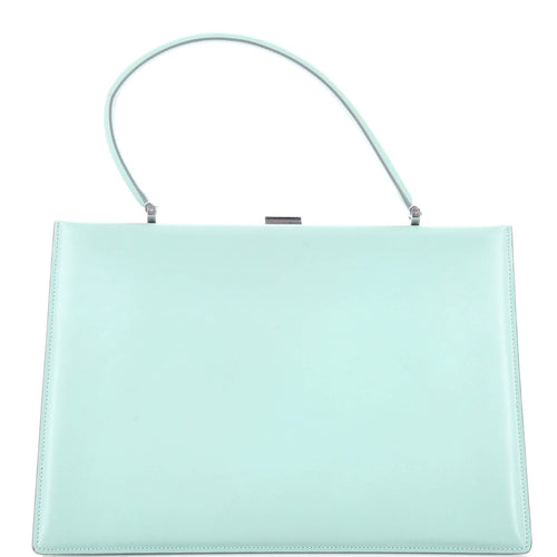 CELINE Clasp Top Handle Bag Leather Medium