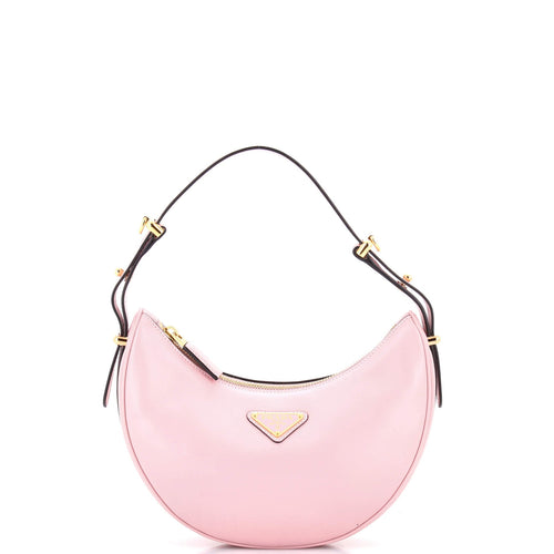 PRADA Arque Half Moon Hobo Leather Small