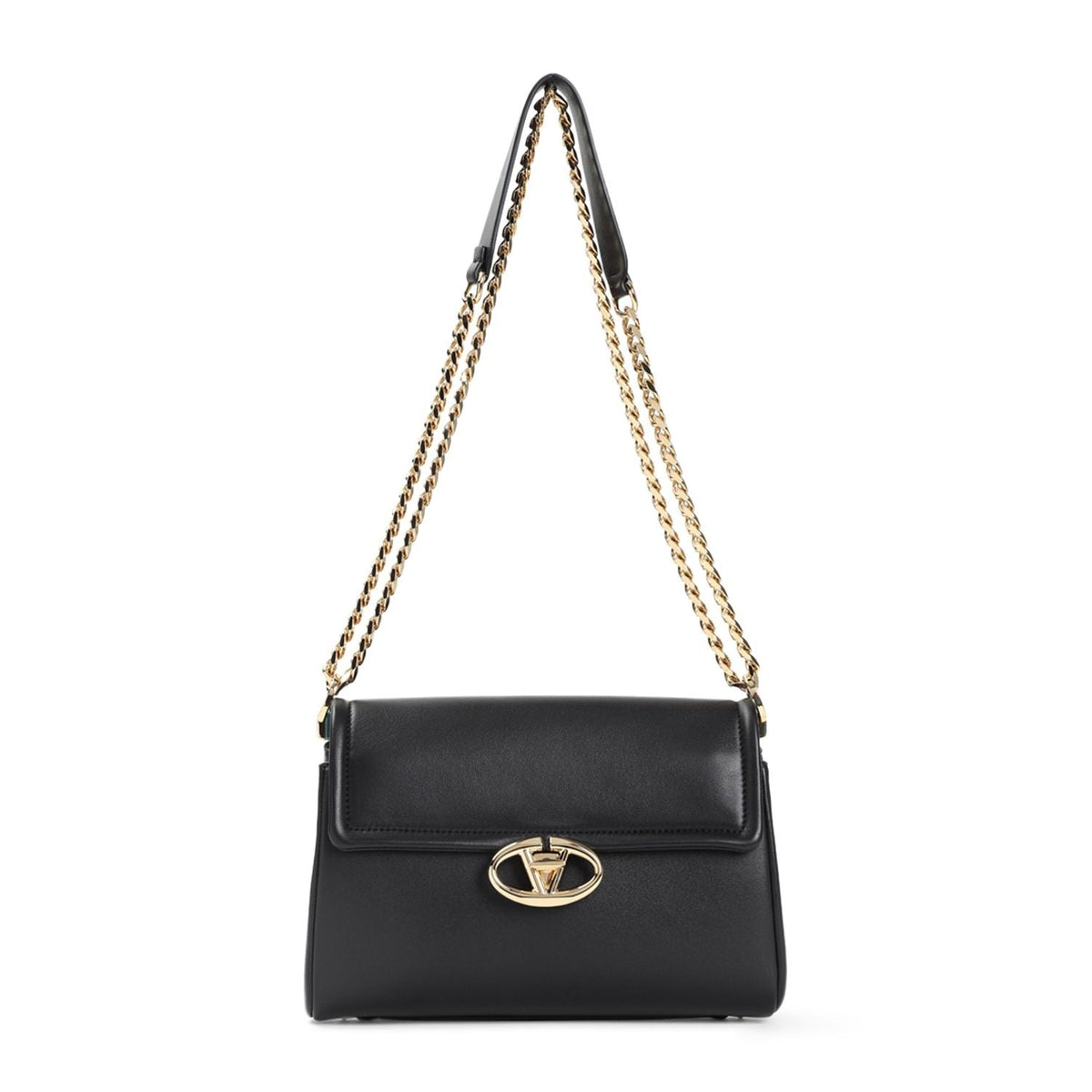Valentino Garavani Women's Vlogo Flap Shoulder Bag in Black | Size UNICA | 5W0B0Q63ZFJ
