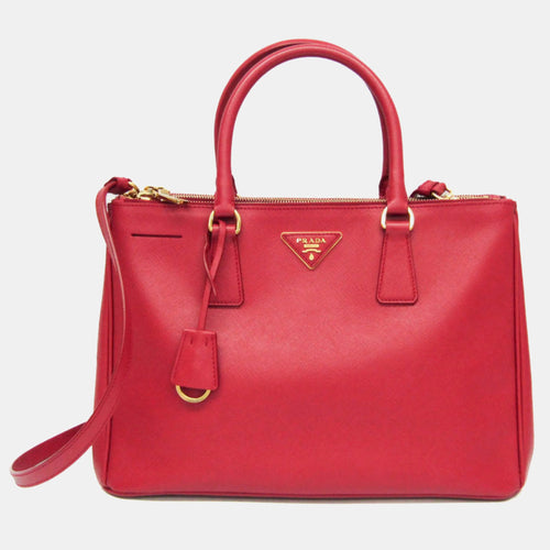 Fuoco Saffiano Lux Leather Galleria Tote Bag