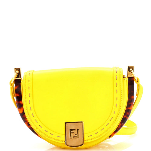 FENDI Moonlight Flap Bag Leather with Plexiglass Detail