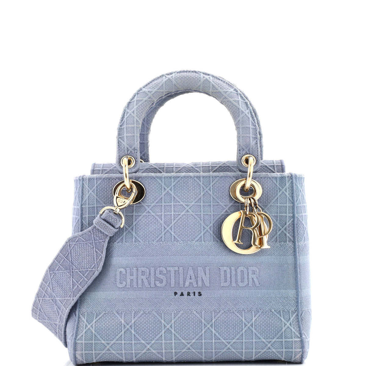 Christian Dior Lady D-Lite Bag Cannage Embroidered Canvas Medium