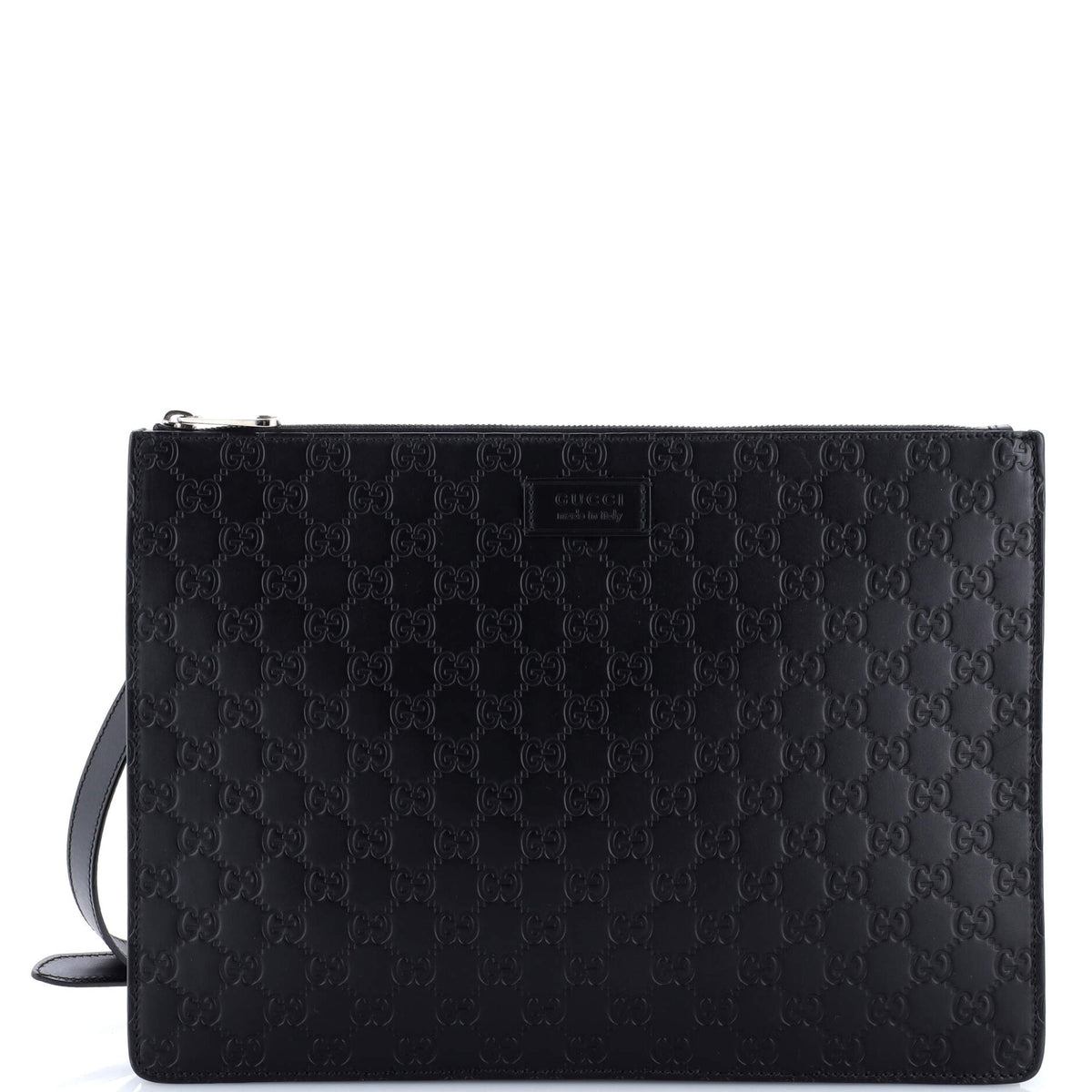 Gucci GUCCI Zip Messenger Bag Guccissima Leather Large