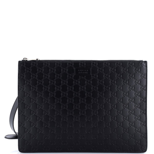 GUCCI Zip Messenger Bag Guccissima Leather Large