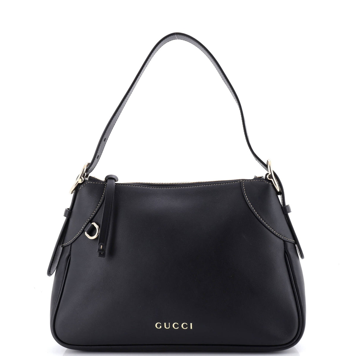 Gucci GUCCI Emblem Shoulder Bag Leather Medium