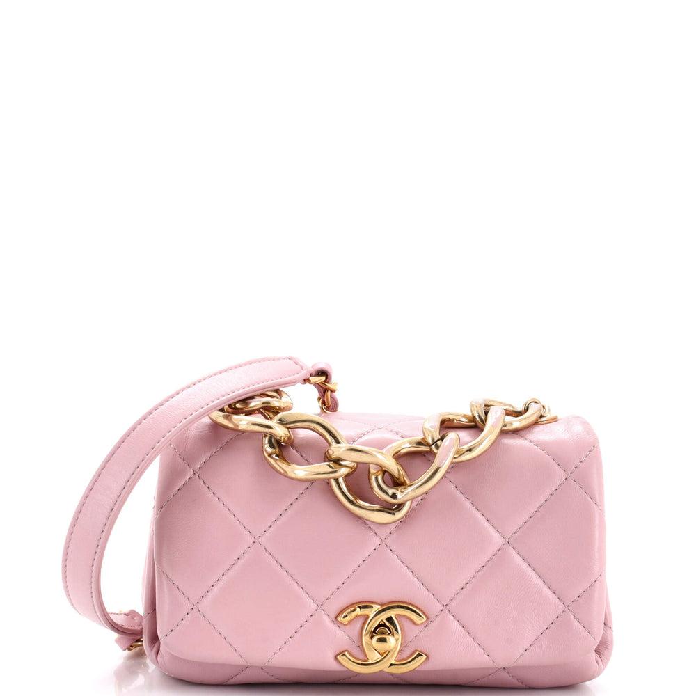 CHANEL Color Match Flap Bag gestepptes Lammleder Mini