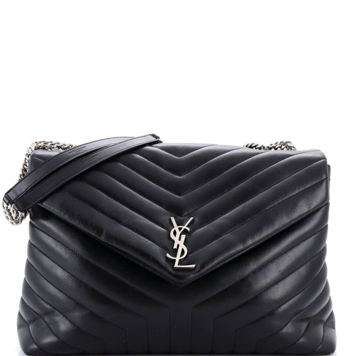 Loulou Shoulder Bag Matelasse Chevron Leather Large
