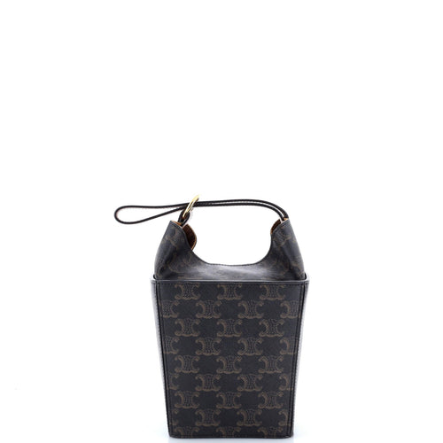 CELINE Strap Box Top Handle Bag Triomphe Coated Canvas