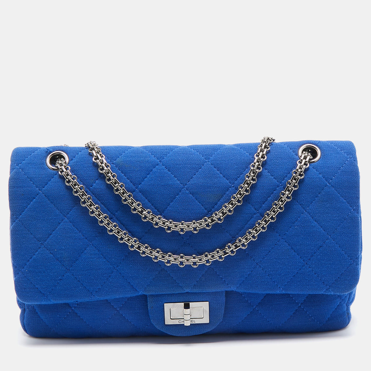 Chanel Blue Jersey Classic 227 Reissue 2.55 Flap Bag
