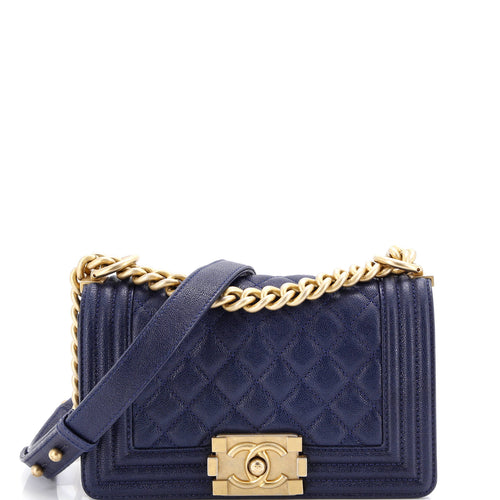 CHANEL Boy Flap Bag Quilted Caviar Small