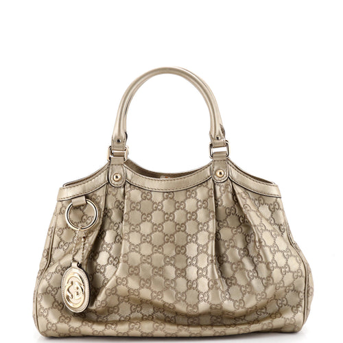 GUCCI Sukey Tote GG Canvas with Leather Medium