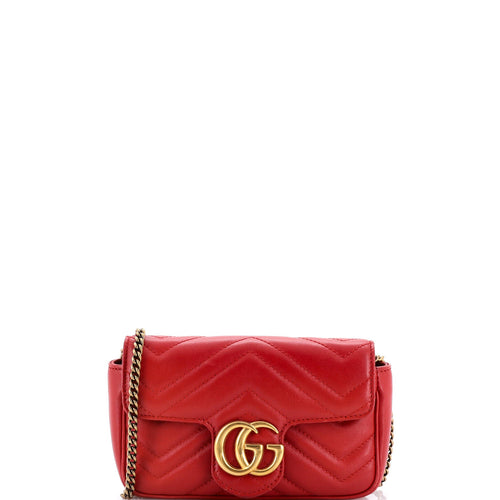 GUCCI GG Marmont Flap Bag Matelasse Leather Super Mini