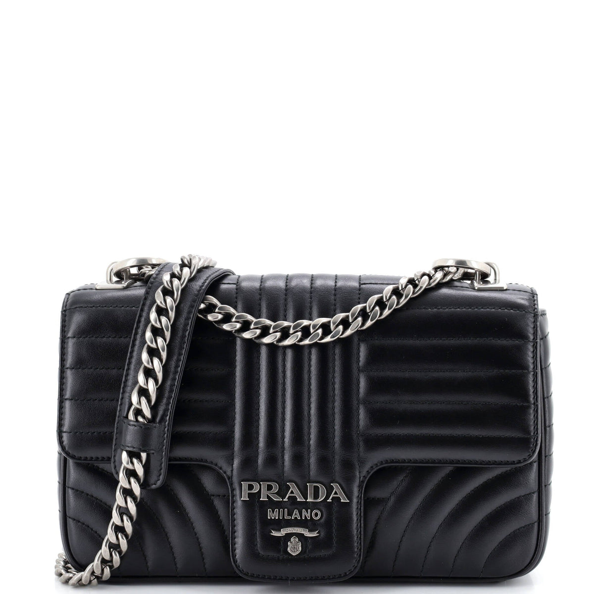 Prada PRADA Chain Flap Shoulder Bag Diagramme Quilted Leather Medium