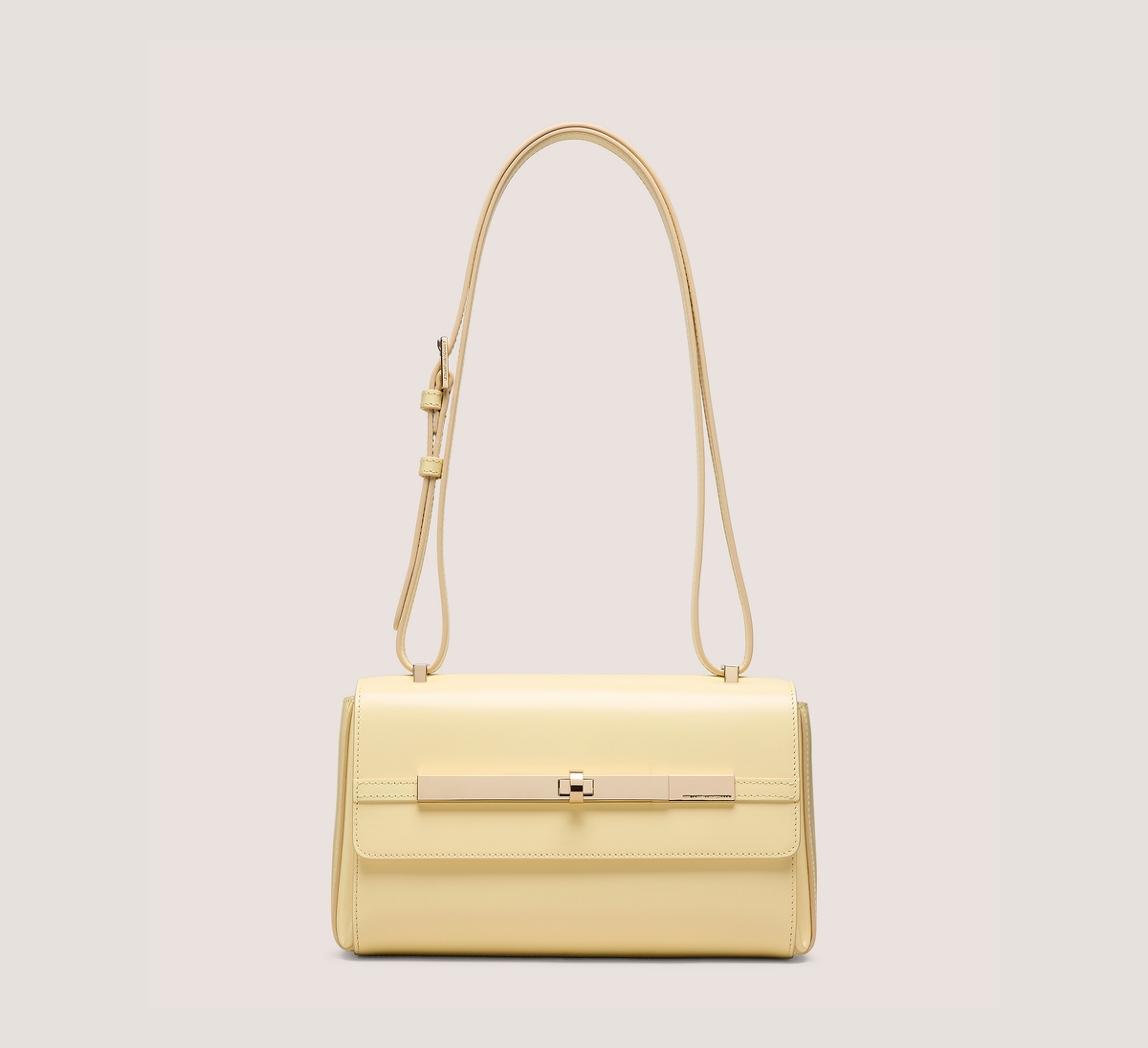 Stuart Weitzman Posh Shoulder Bag, Lemon Chiffon Soft Box Calf Leather, Size: U No Dimension