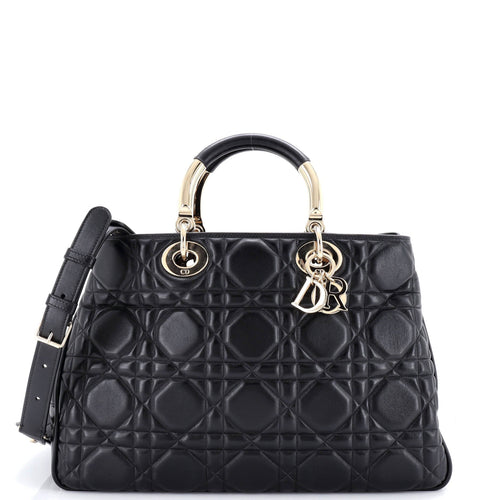 Lady 95.22 Bag Cannage Embossed Leather Large