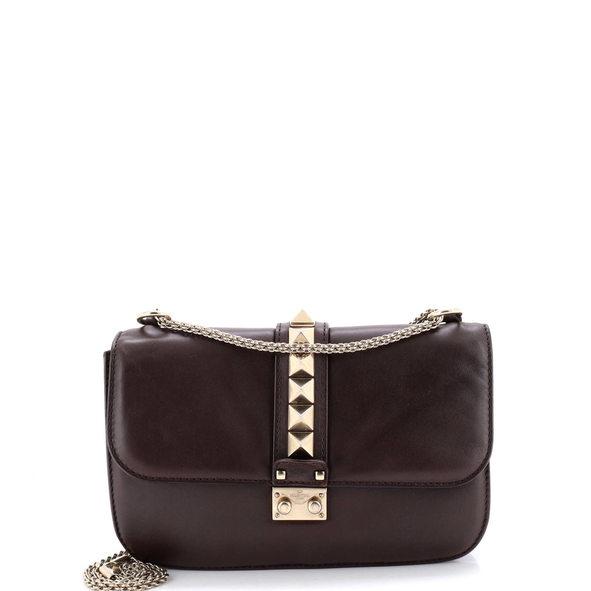 Valentino VALENTINO GARAVANI Glam Lock Shoulder Bag Leather Medium