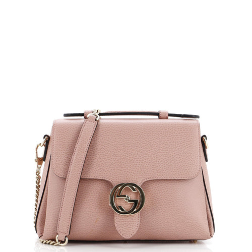 GUCCI Interlocking Top Handle Bag Leather Small