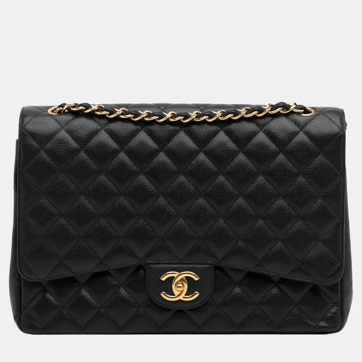 Chanel Black Maxi Classic Caviar Double Flap