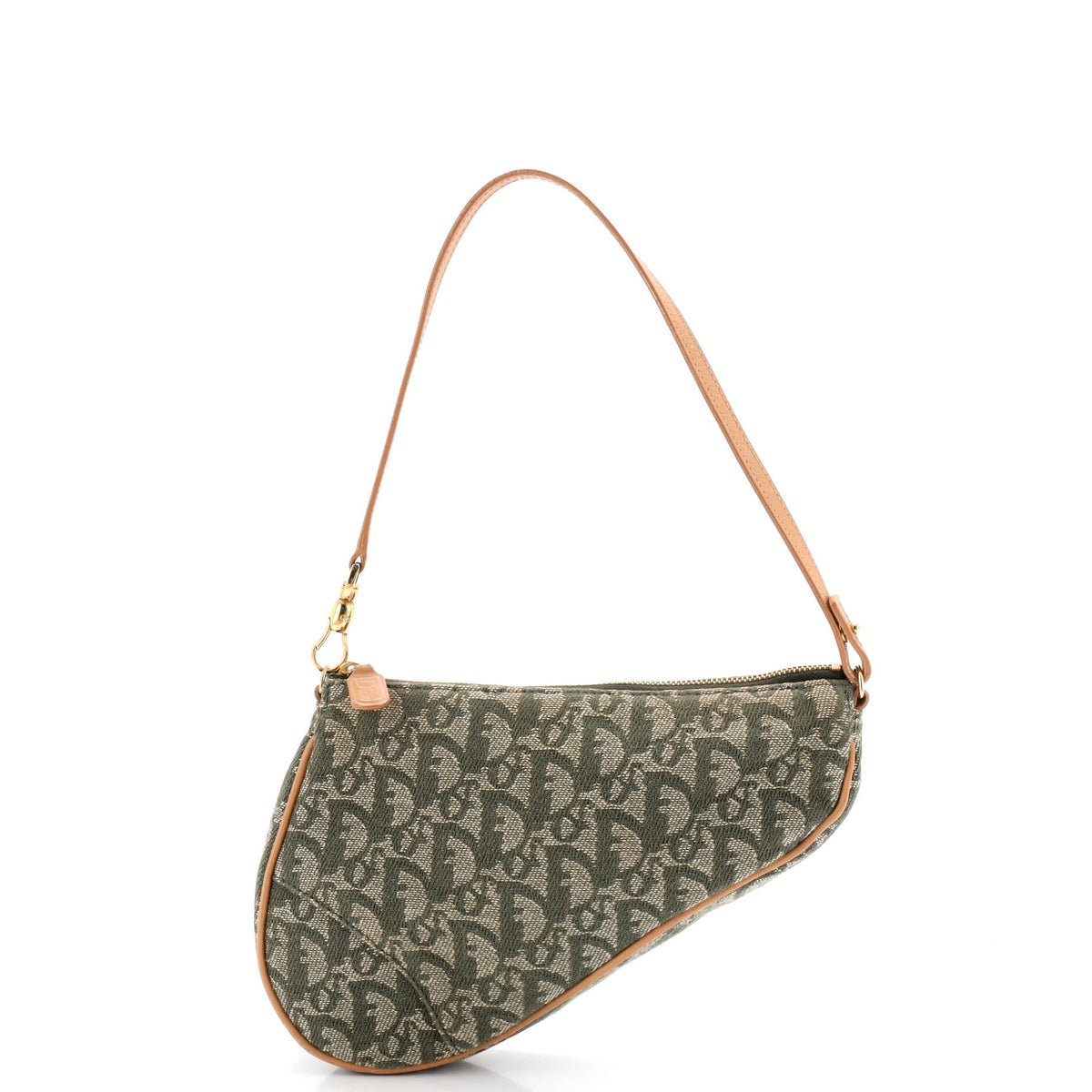 Christian Dior Vintage Saddle Bag Diorissimo Canvas Mini