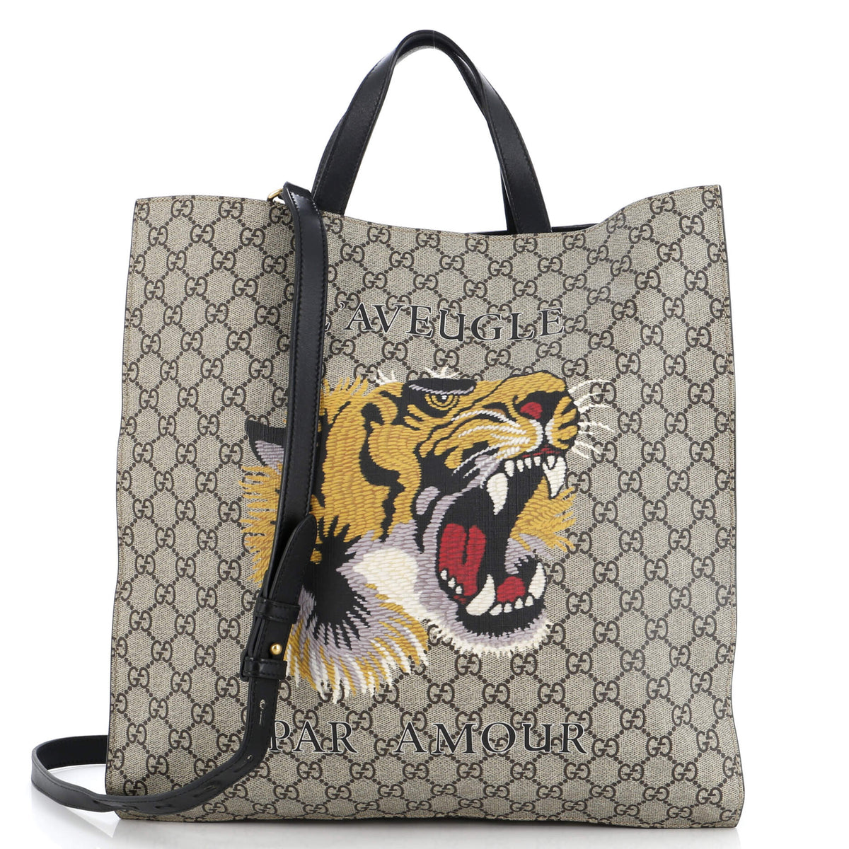 Gucci GUCCI Convertible Soft Open Tote Printed GG Coated Canvas Tall