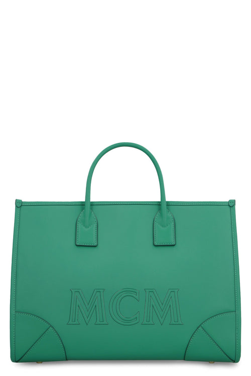 Women's MÃ¼nchen Leather Tote in Green | MWTCSSX01 Color J8