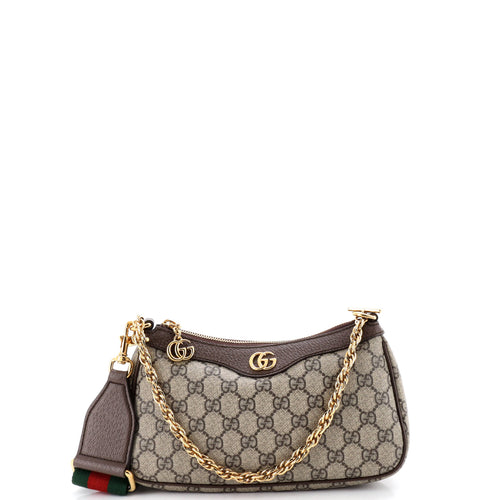GUCCI Ophidia Charm Shoulder Bag GG Coated Canvas Small