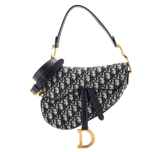 Saddle Handbag with Strap Oblique Canvas Medium