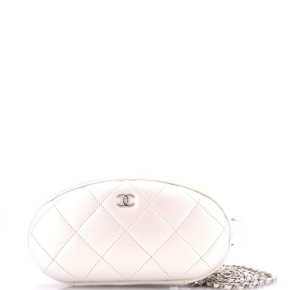 Chanel CHANEL Zip Around Sunglasses Case with Chain Iridescent Lambskin