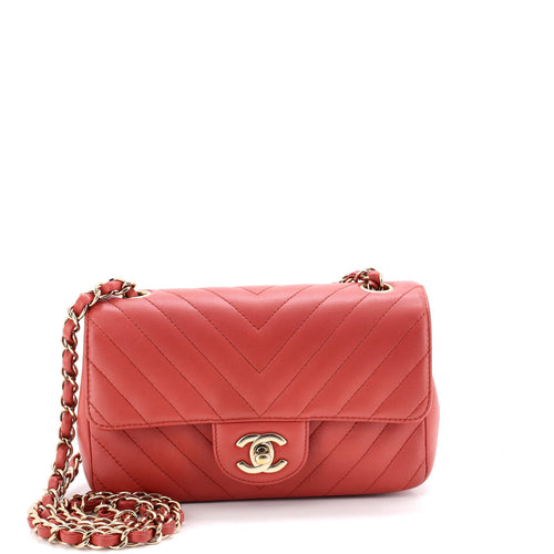 CHANEL Classic Single Flap Bag Chevron Lambskin Mini