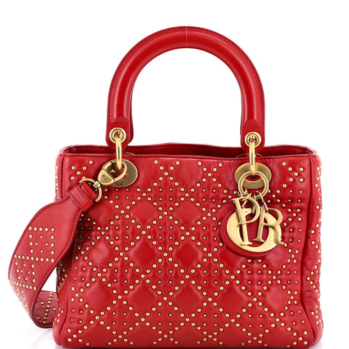 Supple Lady Dior Bag Cannage Studded Lambskin Medium